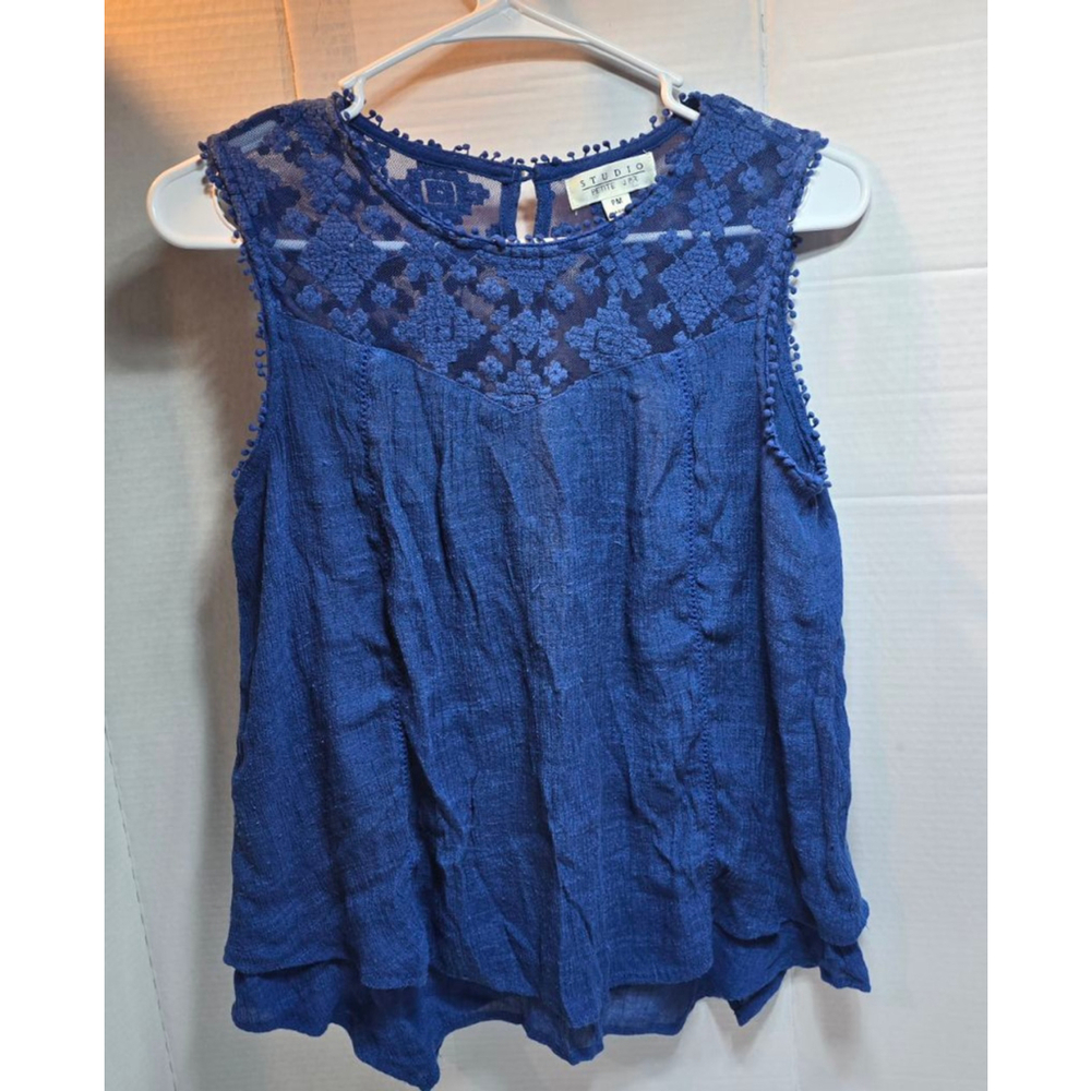 Women's Studio Petite JPR Blue Lace Tank Top MP